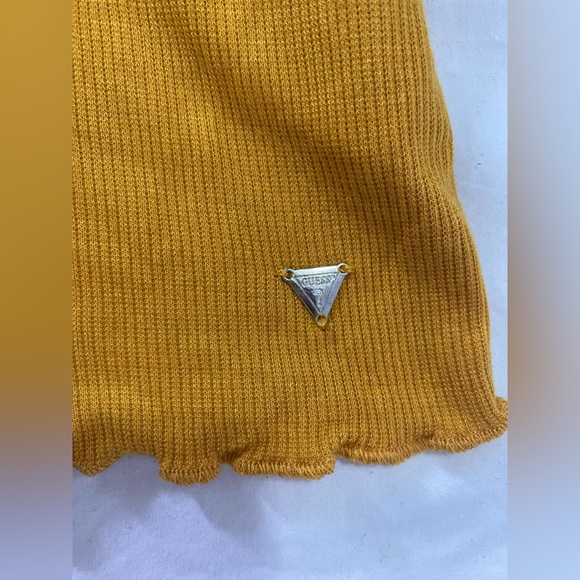 GUESS Yellow Lettuce Edge Mock Neck - Picture 7 of 7